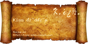 Kiss Ádám névjegykártya