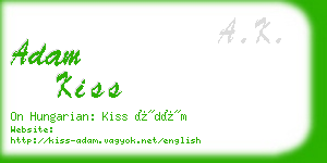 adam kiss business card